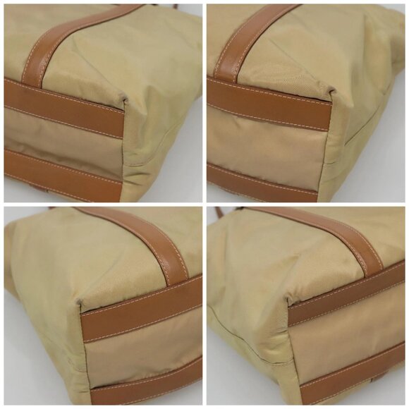 PRADA Tote Bag Nylon Beige Silver Auth 131176 - Picture 14 of 16